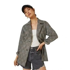 Avec Les Filles Longline Plaid Blazer— size XL